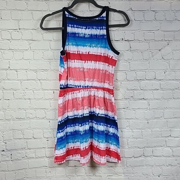 Tommy Hilfiger Girls' Sleeveless Tie Dyed Tank Dress Red White Blue Americana - Picture 10 of 10